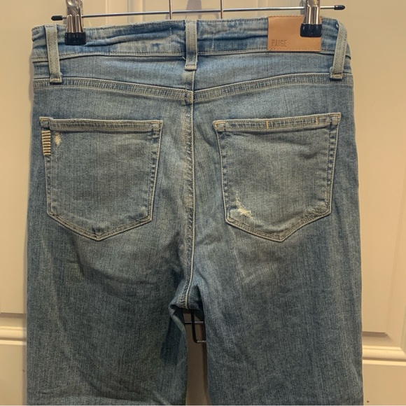 PAIGE Atley Ankle Flare Floretta Deconstructed Raw Hem Distressed Jeans $229.00 - Picture 12 of 14